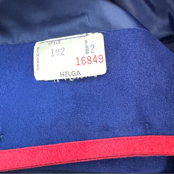 VTG Helga 1970s Groovy Ultra Suede Blazer Jacket Vintage 12 Blue Red ULTRASUEDE - Picture 5 of 5